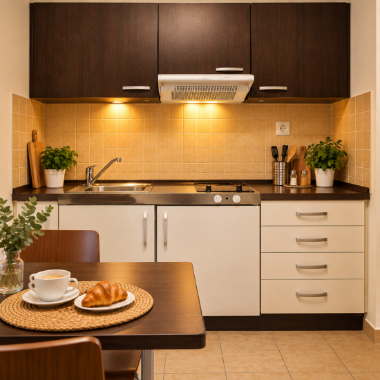 Kuchynský kút v apartmáne